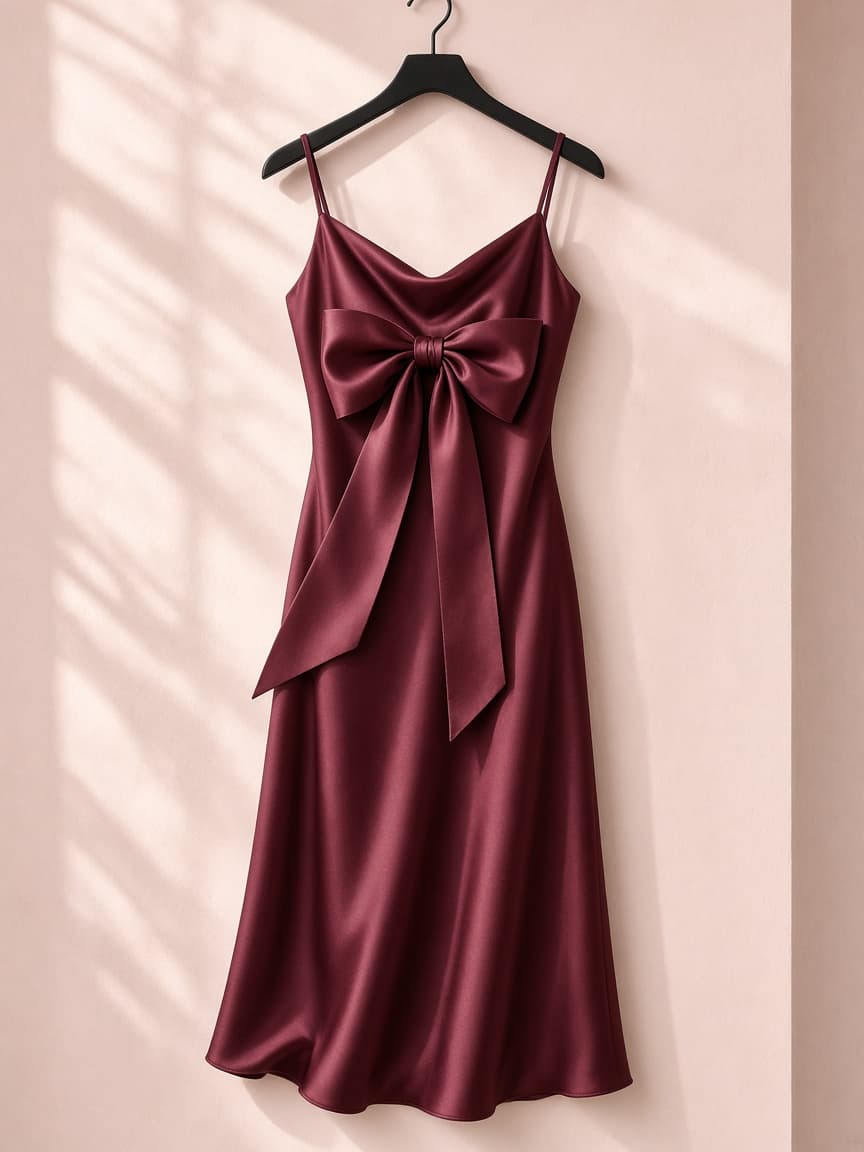 Ribbon Bow Slip – Silk — Maroon