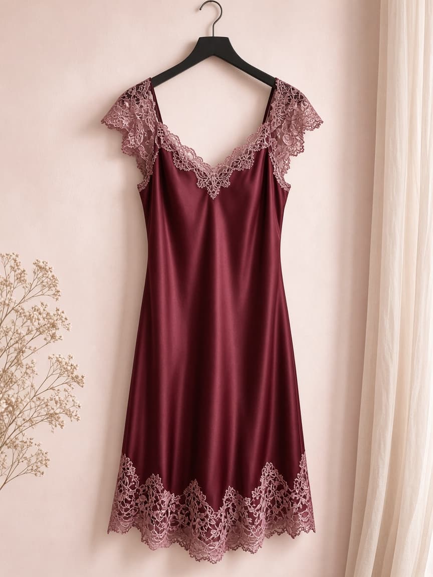 Lace Cap Bridal – Silk — Maroon