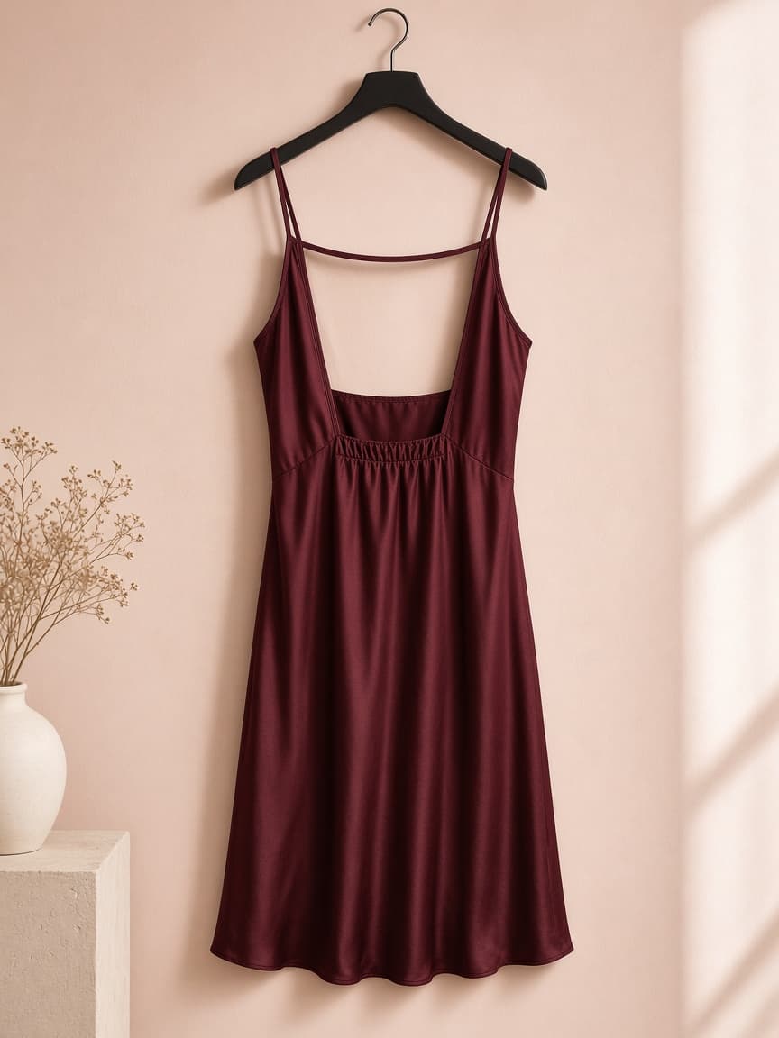 Square Back Slip – Silk — Maroon