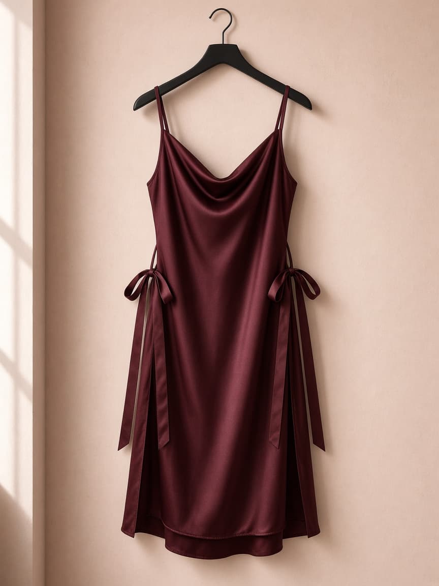 Open-Side Slip – Silk — Maroon
