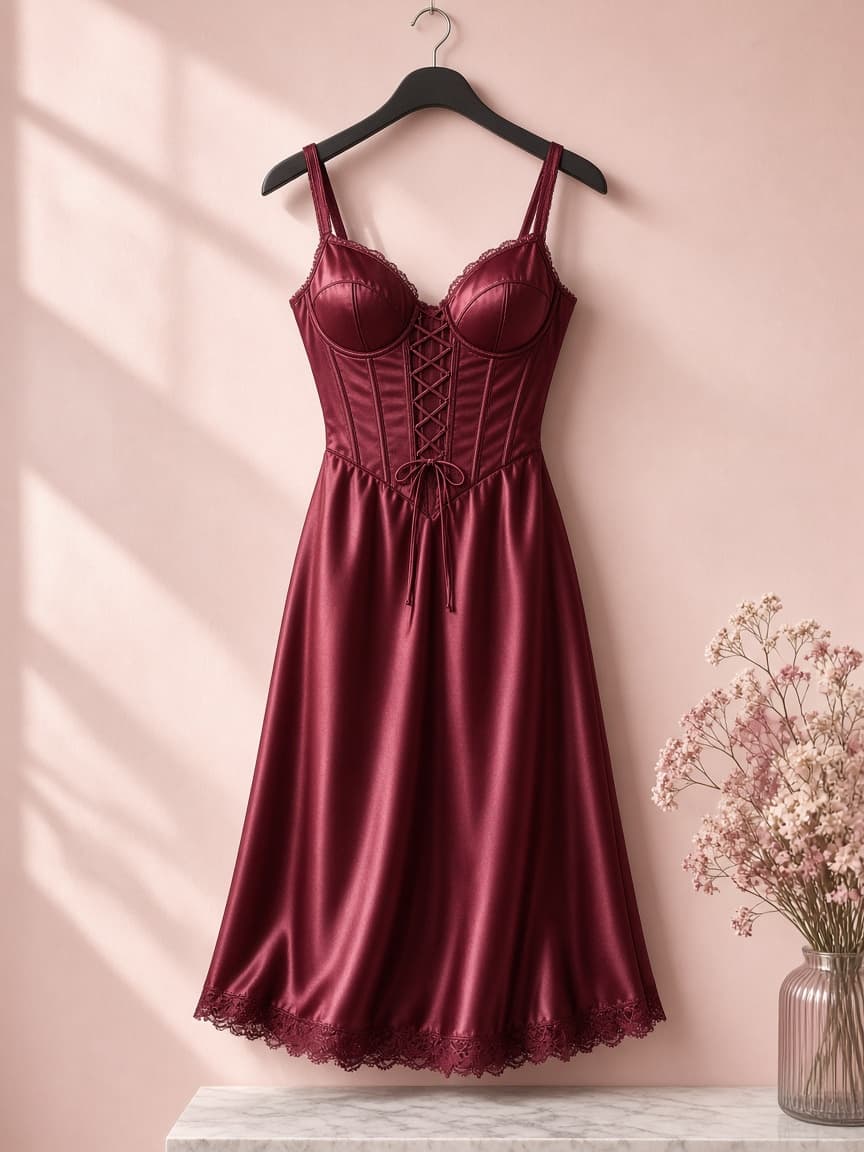 Soft Corset Bridal – Silk — Maroon