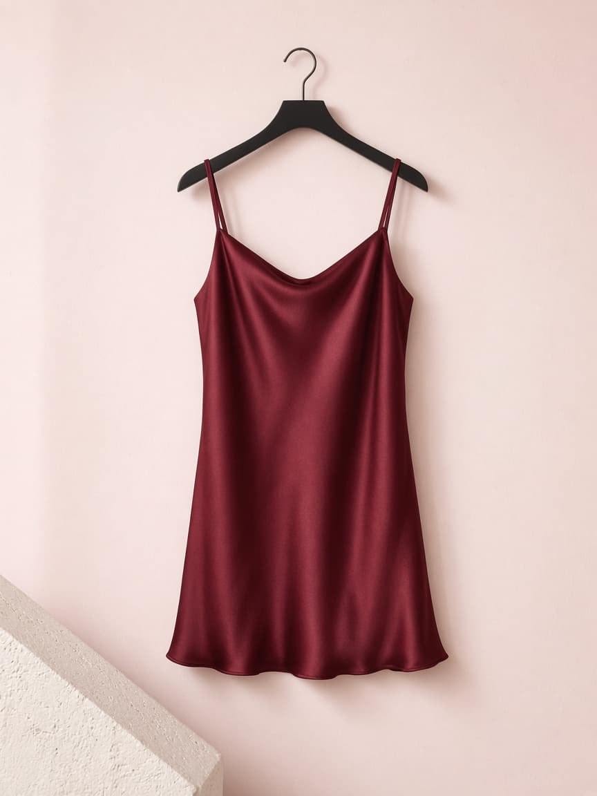 Bias Short Slip – Silk — Maroon